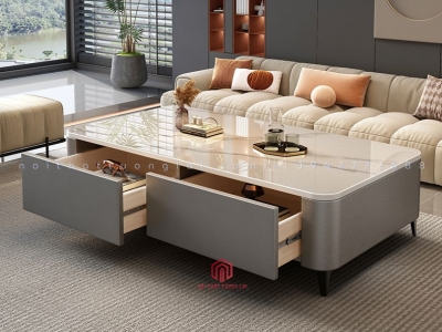 Bàn trà hiện đại mặt đá có ngăn kéo BT6803