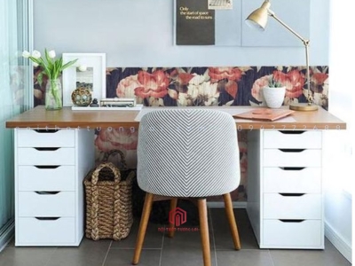 Bàn Gaming Ikea 2 hộc ngăn kéo dài 1,6m tới 2,2m