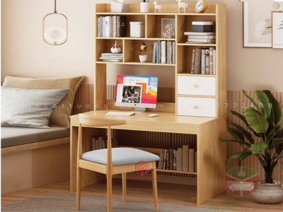 Bàn học đơn liền giá sách BH6864