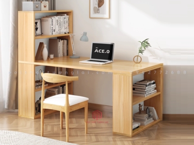 Bàn học sinh góc có giá sách giá rẻ BR6803