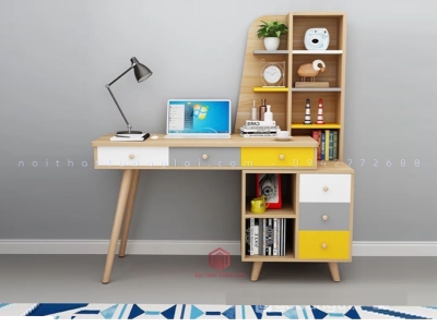 Bàn học - bàn làm việc góc  BH6856 - chất liệu gỗ mdf lõi xanh phủ melamin