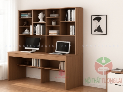 Bàn học đôi BH6844 cho 2 bé kích thước từ 120cm chất liệu gỗ MDF lõi xanh