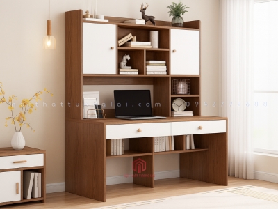 Bàn học đôi cho 2 bé dài 120cm cho không gian diện tích hẹp BH6830