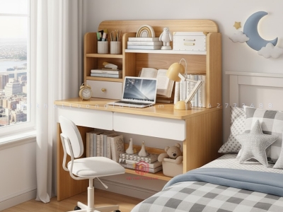 Bàn học đơn nhỏ gọn chất liệu gỗ MDF lõi xanh cho bé BH6841