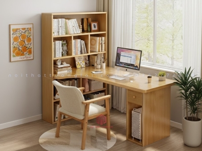 Bàn học liền giá sách góc đẹp BH6837