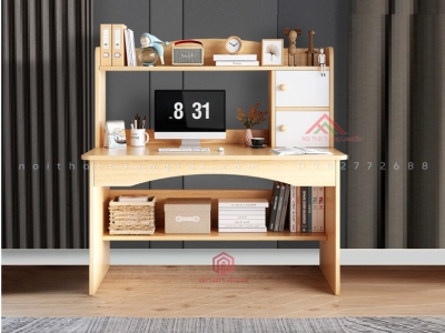 Bàn học sinh cấp 1 giá rẻ liền giá sách BR6801