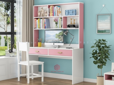 Bàn học sinh kèm giá sách nhiều kích thước cho bé BH6850.