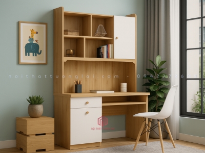 Bàn học sinh liền giá sách thiết kế hiện đại BH6821