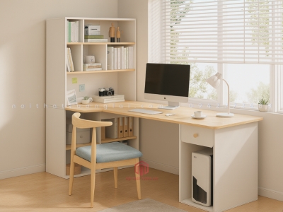 Bàn học sinh , sinh viên giá sách góc tiết kiệm không gian BH6828