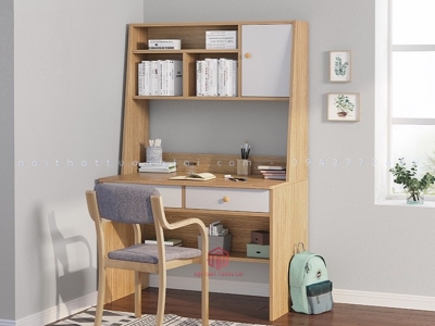 Bàn học sinh , sinh viên  kèm giá sách thiết kế độc đáo BH6834