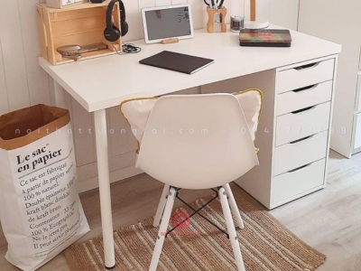 Bàn IKEA 1 hộc ngăn kéo chân trắng