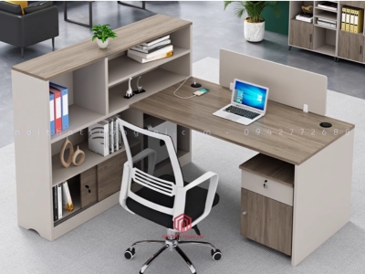 Bàn làm việc có giá sách hiện đại mẫu mới 2024