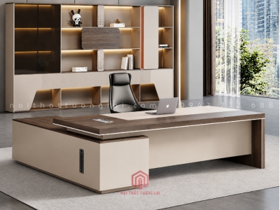 Bàn làm việc giám đốc chữ L thiết kế hiện đại  BGD6828