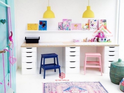 Bàn làm việc Ikea Gaming 3 tủ ngăn kéo 2,4m
