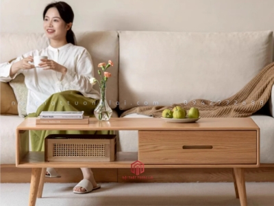 Bàn trà phòng khách gỗ sồi BN6810