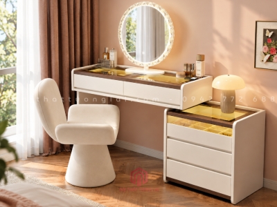 Bàn trang với ngăn kéo và tủ đựng đồ, phong cách tối giản hiện đại BP6829