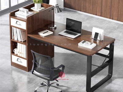 Bàn văn phòng chân sắt có hộc mẫu mới 2024 BVP6802