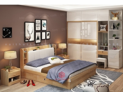 Giường ngủ đẹp hiện đại 8 chức năng GN6804