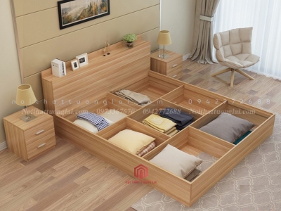Giường ngủ đẹp hiện đại có ngăn chứa đồ GN8802