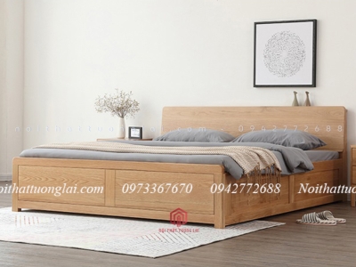 Giường ngủ gỗ sồi cao cấp GN6809