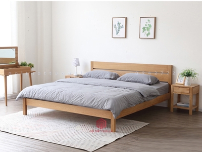 Giường ngủ gỗ sồi chân cao GN6810