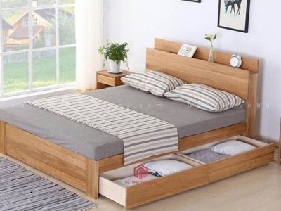 Giường ngủ gỗ sồi thiết kế hiện đại GN6808