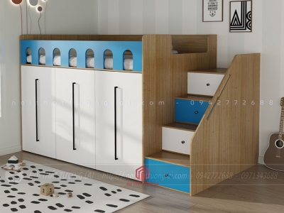 Giường tầng đơn kèm tủ quần áo GT6869