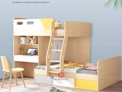 Giường tầng đôi thiết kế công năng 3 trong 1, với gam màu hiện đại GT6856