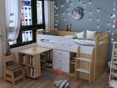 Giường tầng gỗ công nghiệp đa năng GT6812