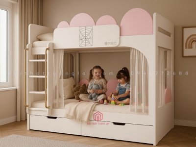 Giường 2 tầng cho bé gái GT6871