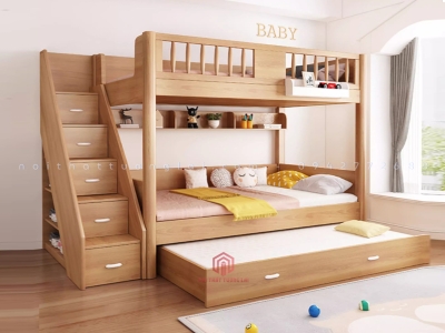 Giường 3 tầng gỗ sồi Nga GT6869