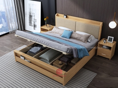 Giường ngủ đẹp có hộc tủ chứa đồ đa năng GN8801