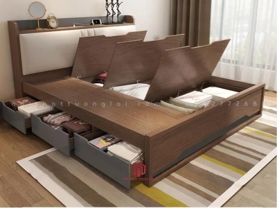 Giường ngủ đẹp thiết kế hiện đại có ngăn kéo GN6801