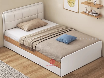 Giường ngủ trẻ em 1m2 đầu bọc đệm GD6812