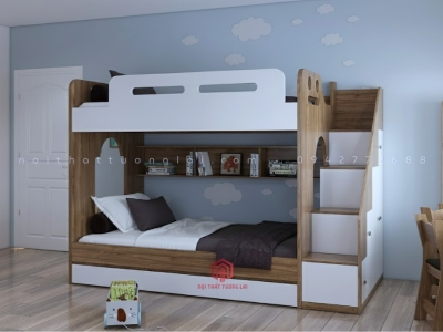 Giường tầng gỗ công nghiệp đẹp cho bé GT6807