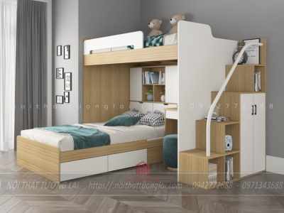 Giường tầng kèm bàn học tiện lợi cho bé GT6863