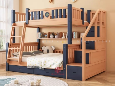 Giường tầng trẻ em gỗ tự nhiên mẫu mới 2026 gt6830