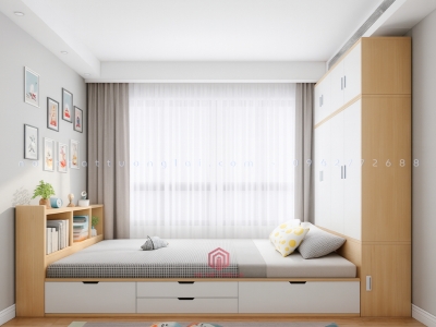 Giường trẻ em kết hợp tủ quần áo vô cùng tiện lợi GB6813