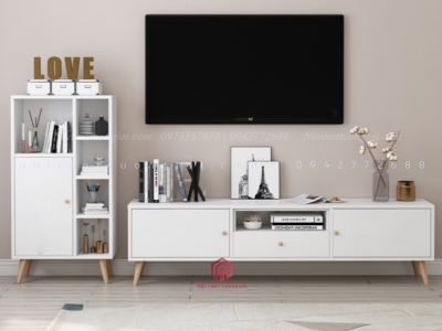 Kệ tivi chân gỗ sồi tự nhiên KE6803