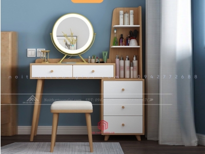 Mẫu bàn trang điểm góc hiện đại BP6807 thiết kế thông minh xoay 2 góc