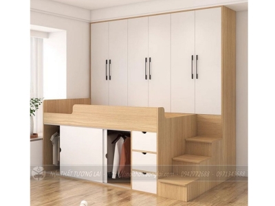 Giường tầng đơn kết hợp tủ quần áo kích thước lớn GT6879