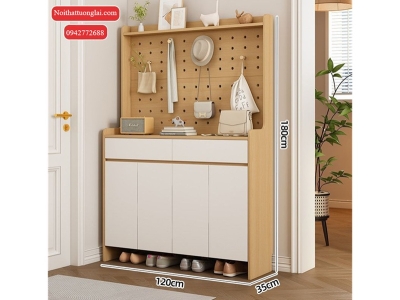 Tủ Gìay Kết Hợp Bảng PEGBOARD TG6886 - chất liệu gỗ mdf lõi xanh dày 17mm