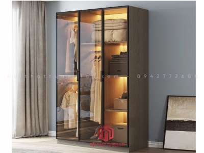 Tủ quần áo cánh kính cường lực 3 cánh mở CK6802
