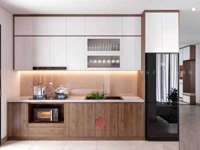 Tủ bếp hiện đại gỗ công nghiệp Thái Lan Phủ melamin chống xước TB6802