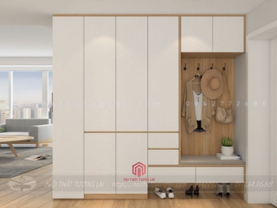 Tủ giày cao kết hợp để đồ TG6839