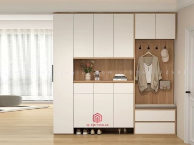 Tủ giày kết hợp đôn ngồi & móc treo đồ tiện lợi TG6844