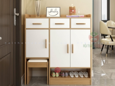 Tủ giày kết hợp đôn ngồi thay giày tiện lợi TG6827