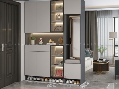 Tủ kịch trần kèm đèn Led - có đệm ngồi, có gương TG6814