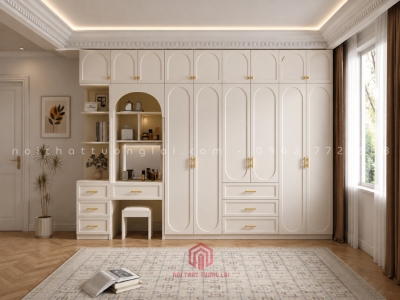 Tủ quần áo đẹp gỗ công nghiệp cánh pano 2 lớp hiện đại TA6811