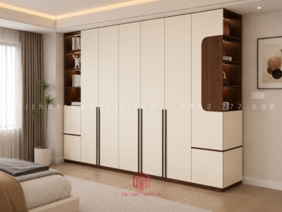 Tủ quần áo gỗ MDF cốt xanh chống ẩm phong cách hiện đại TA6813